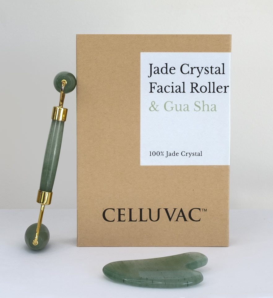Celluvac Jade Facial Roller & Gua Sha Combo